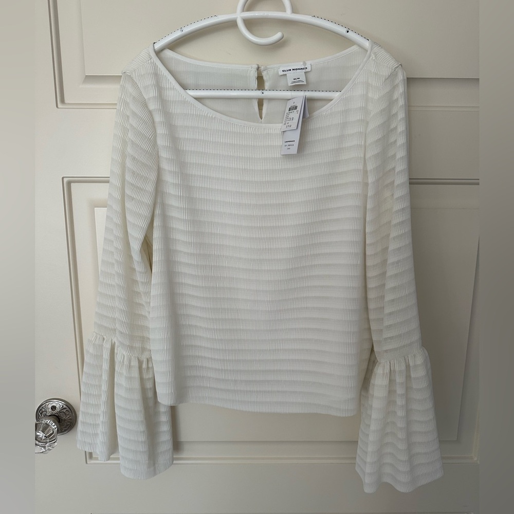 Club Monaco Cream Blouse with Bell Sleeves NWT